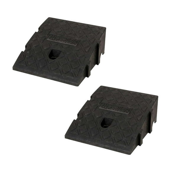 2 Pack Curb Ramp, Portable Lightweight Heavy Duty Plastic Driveway Curb Ramps for Low Cars, Motorcycle Ramp, Curb Ramps, Black