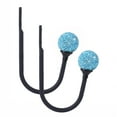 thumbnail image 1 of 2 Pack Curtain Drapery Holdbacks, U Shaped Decorative Wall Curtain Rod Hooks with Rhinestone Crystal Ball, Window Treatment Tiebacks for Fixing Curtain & Hanging Clothes, 1 of 8