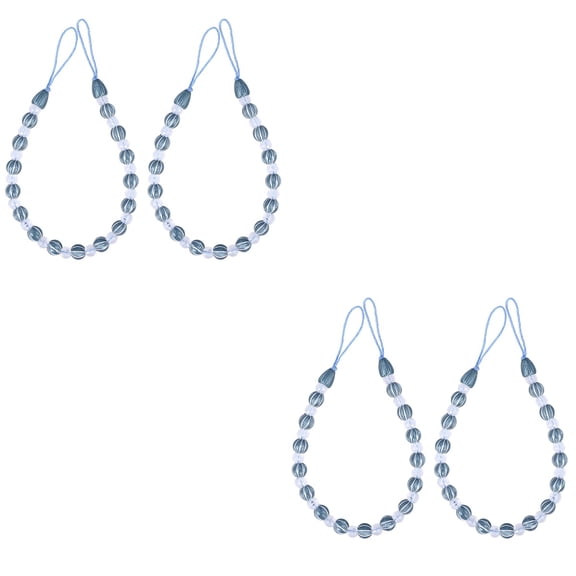 SOPOTUTU Curtain Tiebacks with Reinforced Cords and Acrylic Beads, 4 Pieces, Window Drapery Holdbacks