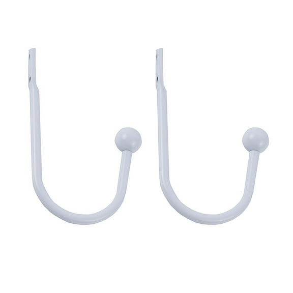 2 Pack Curtain Holdbacks,Metal Curtain Tiebacks,Wall Mounted Decorative Drapery Wall Hooks,Heavy Duty Curtain Pull Backs,Hardware Curtain Hooks,Window Side Curtain Holders For Drapes(6.1")(White)