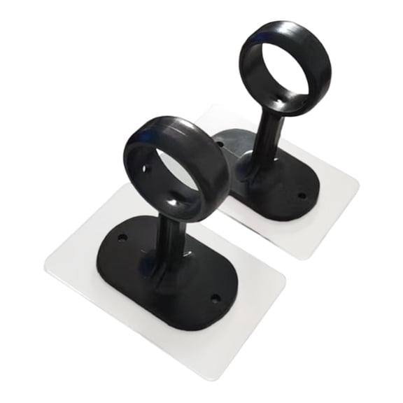 2 Pack Curtain Pole Hangers Rod Support Ceiling Mounts Multifunctional Black ABS for Room Divider and Patio