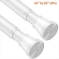 thumbnail image 1 of 2 Pack Curtain Rod Adjustable 16-26 Inches，5/8" Diameter,White, 1 of 6