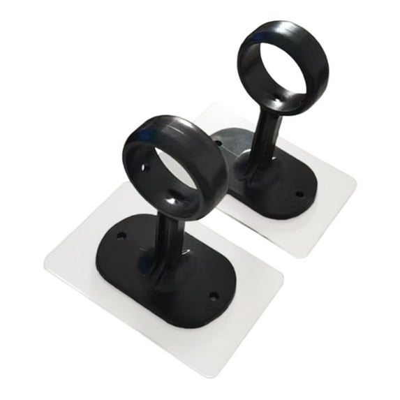 2 Pack Curtain Rod Brackets Ceiling Holders Pole Hangers Heavy Duty Black for Hotel Bedroom Living Room