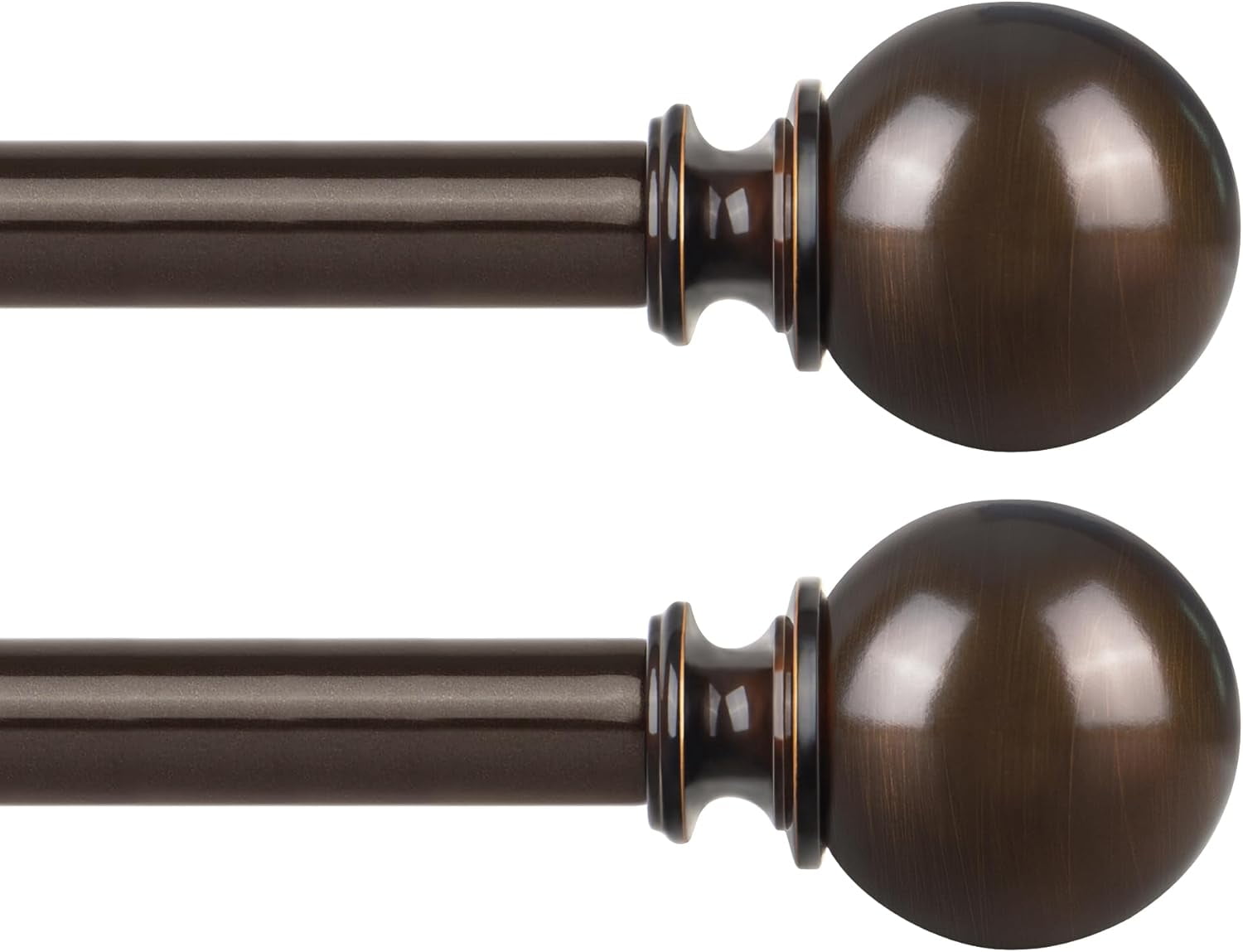 2 Pack Curtain Rods 32 to 58 Inch (2.6-4.8ft), 7/8 Inch Single Heavy ...