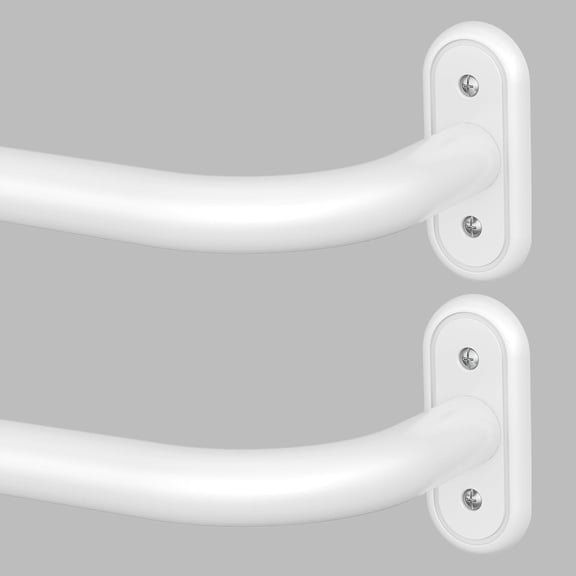 2 Pack Curtain Rods 36-120 Inch, White Wrap Around Blackout Curtain Rods for Windows, 1" Adjustable Long Heavy Duty Room Darkening Window Treatment Rod for Bedroom, Living Room, Sliding Door