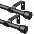 thumbnail image 1 of 2 Pack Curtain Rods 48-70 Inch, 75-inch Rod Adjustable Length Heavy Duty, Decorative Finials Diameter 7/8 inch, Black, 1 of 7