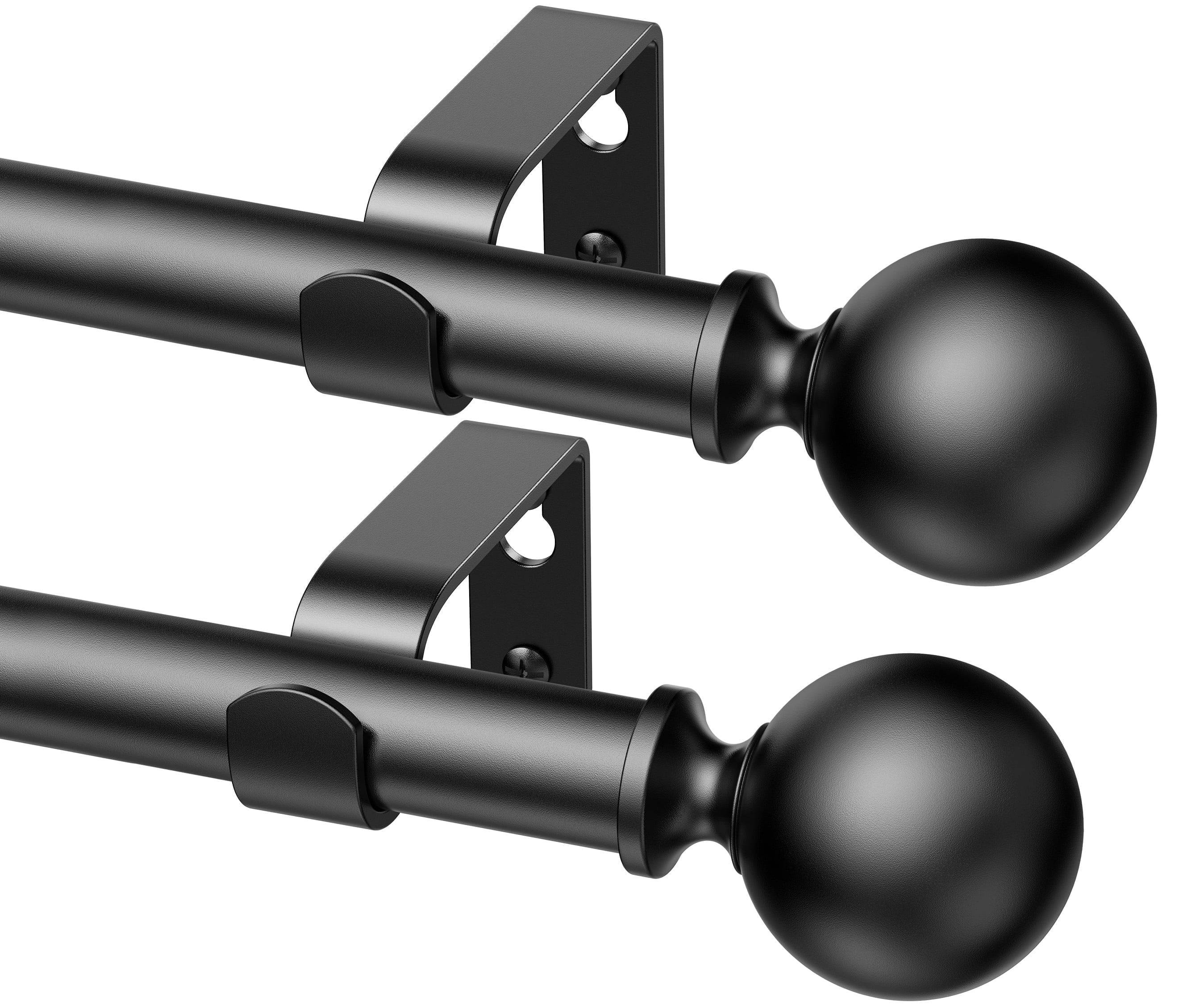 2 Pack Curtain Rods 72-144 Inch, 152-inch Rod, Adjustable Length Heavy ...