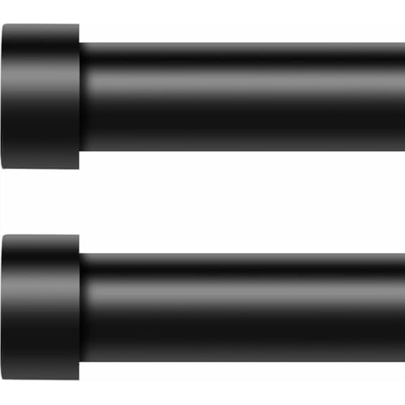 2 Pack Curtain Rods for Windows 28 to 48 Inch(1.5-5 Feet),Black 1'' Diameter Drapery Rods with End Cap Style Design,Modern Adjustable Heavy Duty Curtain Rod,Size:30''-60''