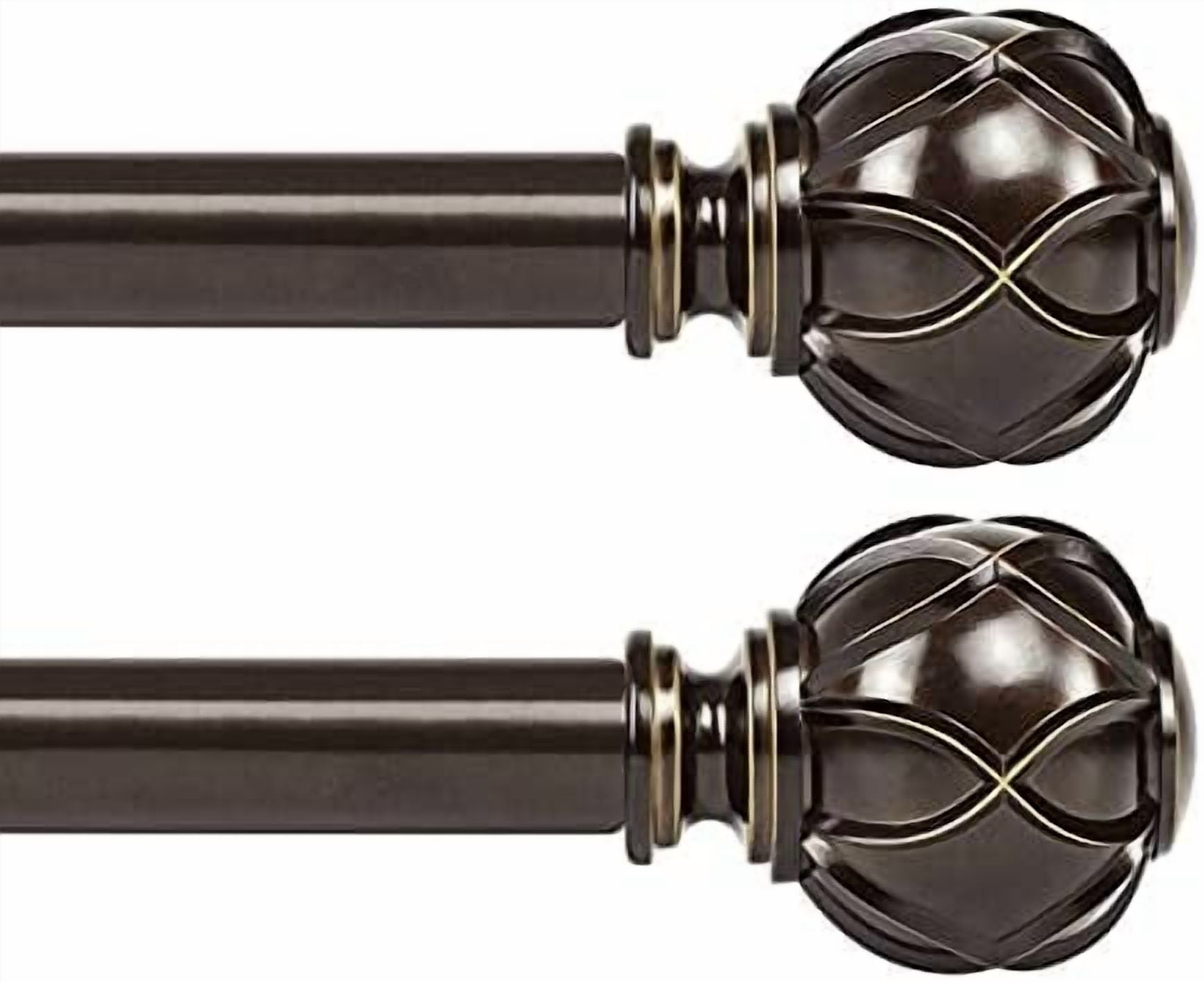 2 Pack Curtain Rods for Windows 48 to 84 Inch, Antique Bronze Heavy ...