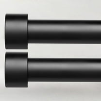 2 Pack Curtain Rods for Windows 66 to 120 Inch(5.5-10ft), 1 Inch Black Heavy Duty Curtain Rod Set, Adjustable Extra Long Outdoor Drapery Rods for Patio, Size 32"- 120"
