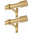 thumbnail image 1 of 2 Pack Curtain Rods for Window 72-144", Warm Gold Decorative Telescoping Drapery Rods with Cap Finials, Heavy Duty 1-Inch Window Treatment Rods, 1 of 9