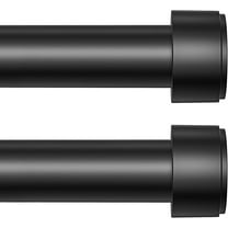 2 Pack Curtain Rods for Windows 32-120 Inch, 1 Inch Adjustable Black Curtain Rod Set with Brackets, Easy Install