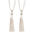 thumbnail image 1 of 2 Pack Curtain Tiebacks Handmade Decorative Curtain Holdbacks Rope with Tassel- Beige, 1 of 3