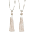 thumbnail image 1 of 2 Pack Curtain Tiebacks Handmade Decorative Curtain Holdbacks Rope with Tassel- Beige, 1 of 3