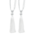 thumbnail image 1 of 2 Pack Curtain Tiebacks Handmade Decorative Curtain Holdbacks Rope with Tassel- White, 1 of 2