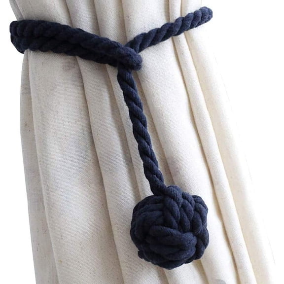 2 Pack Curtain Tiebacks, Heavy Duty Curtain Rope Holdbacks, Decorative Handmade Curtain Ties for Drapes, Window Panels and Home Décor, Beige