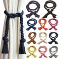 thumbnail image 1 of 2 Pack Curtain Tiebacks Rope, Outdoor Curtain Tiebacks, Cotton Flax Curtain Ties, Village Rustic Curtain Holdbacks, Farmhouse Nautical Curtain Tie Backs Holders for Drapes, 1 of 7