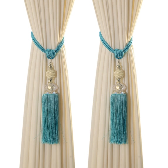 2 Pack Curtain Tiebacks with Tassel, Outdoor Decorative Curtain Holdback, Modern Rope Window Curtain Ties Backs Draperies Holder for Office Home Window Decoration