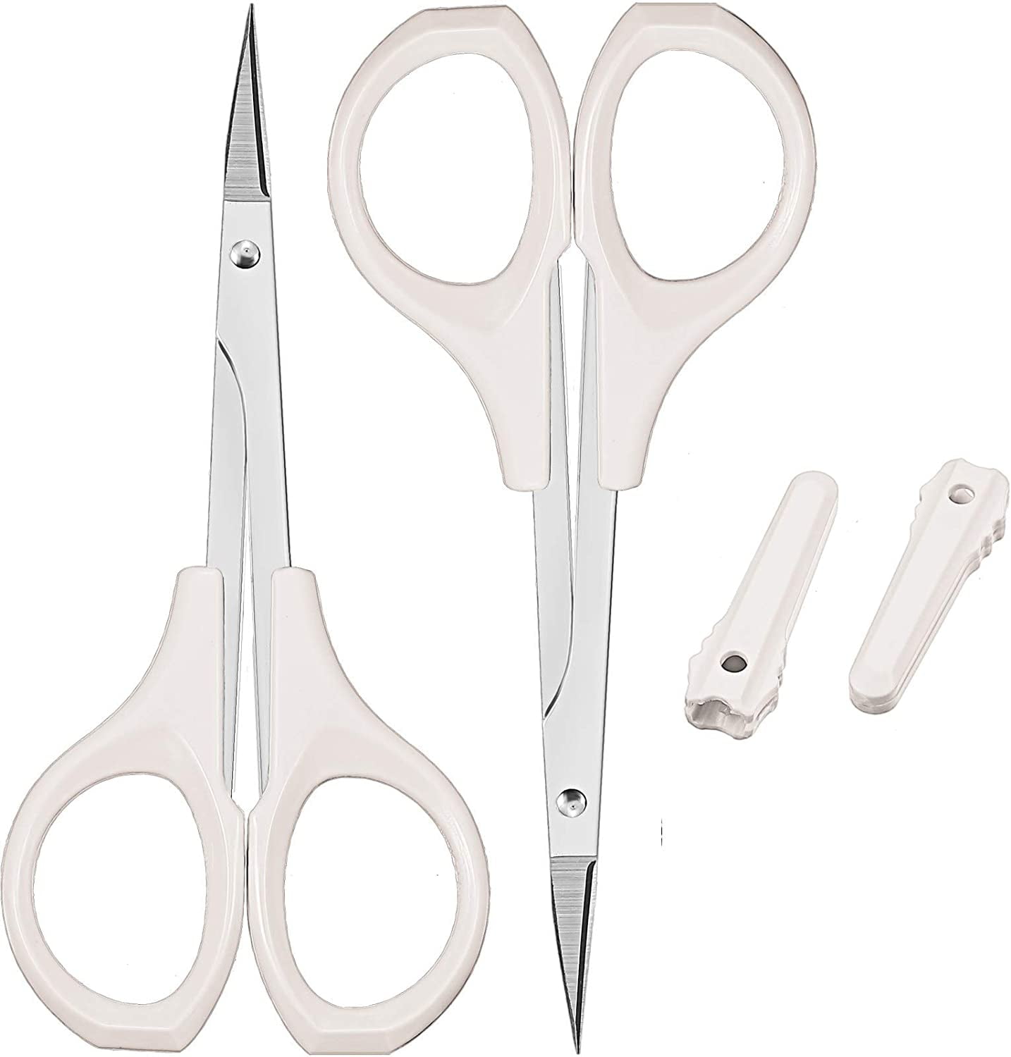 2 Pack Curved Craft Scissors Small Scissors Beauty Eyebrow Scissors  Stainless Steel Trimming Scissors for Eyebrow Eyelash Extensions, Facial  Nose Hair, 4 Inch (Pink) 