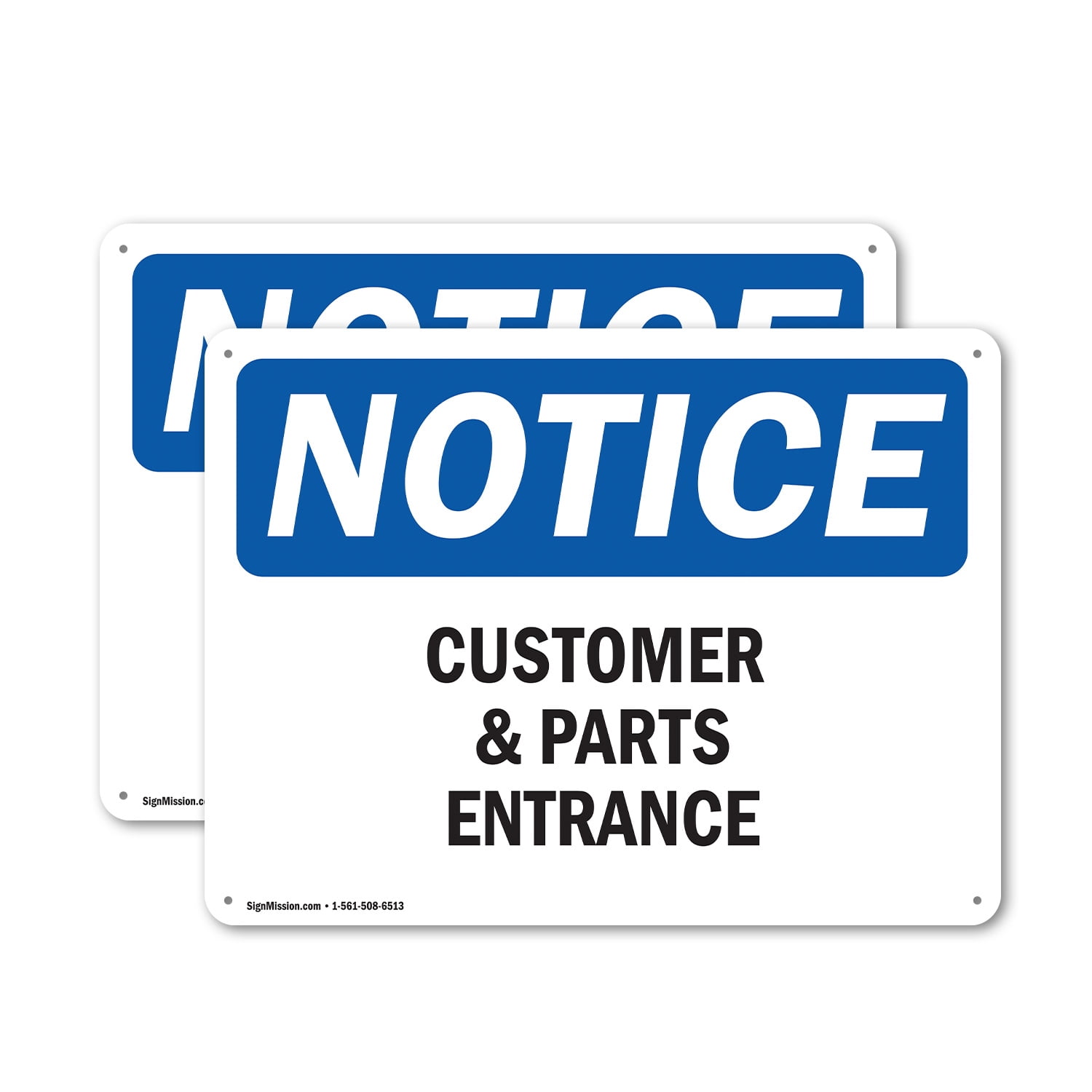 (2 Pack) Customers And Parts Entrance OSHA Notice Sign 24 Inch X 18 ...