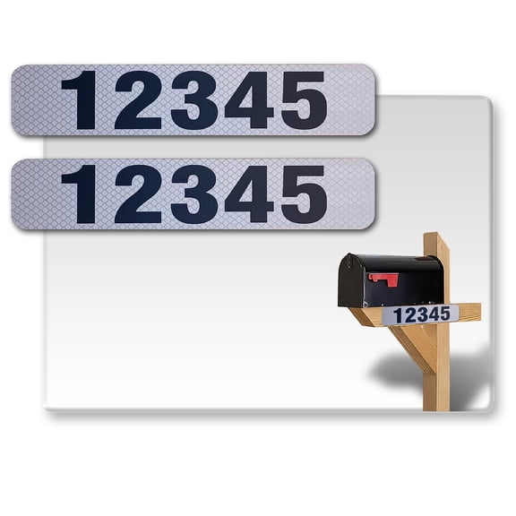 2 Pack Customized Horizontal 911 Mailbox Address Numbers Stickers Outdoor, Home/House/Apartment Super Reflective Easy peel and Stick Numbers/Letters Vinyl Decal ( 3x10 inches, Grey)
