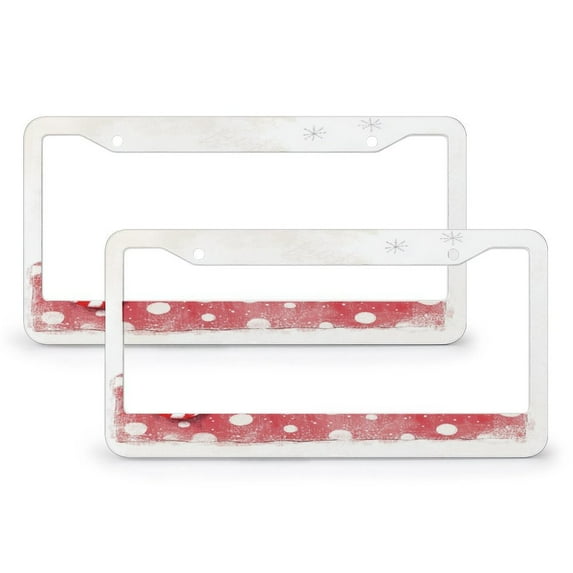 2 Pack Cute And Dreamy Black Cat Winter Christmas License Plate Frame Lovely Animal Cat with Santa Hat License Plate Frame License Plate Shield Frame Metal 2 Round Holes for Girl Women Men Vehicles
