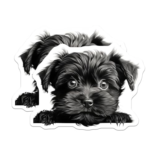 (2 Pack) Cute Animal Artwork Magnet - Dog Lover Decor - Pet Enthusiast Gift - Kitchen Decorations - 5" On Longest Side - Sticks to Smooth Flat Surfaces - Made in USA - MAG9815