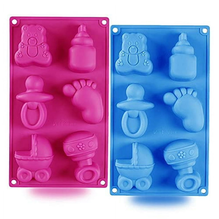 2 Pack Cute Baby Silicone Molds, 3D Baby Shower Themed Baking Mould, Cake  Decorating Tools for Chocolate, Soap, Sugar Craft, Candy, Cupcake Topper,  Polymer Clay 