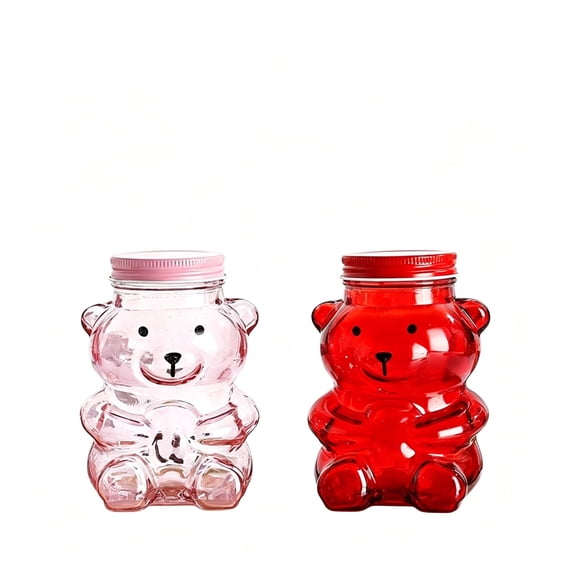 2 Pack Cute Bear Storage Jars Airtight Containers for Home Office