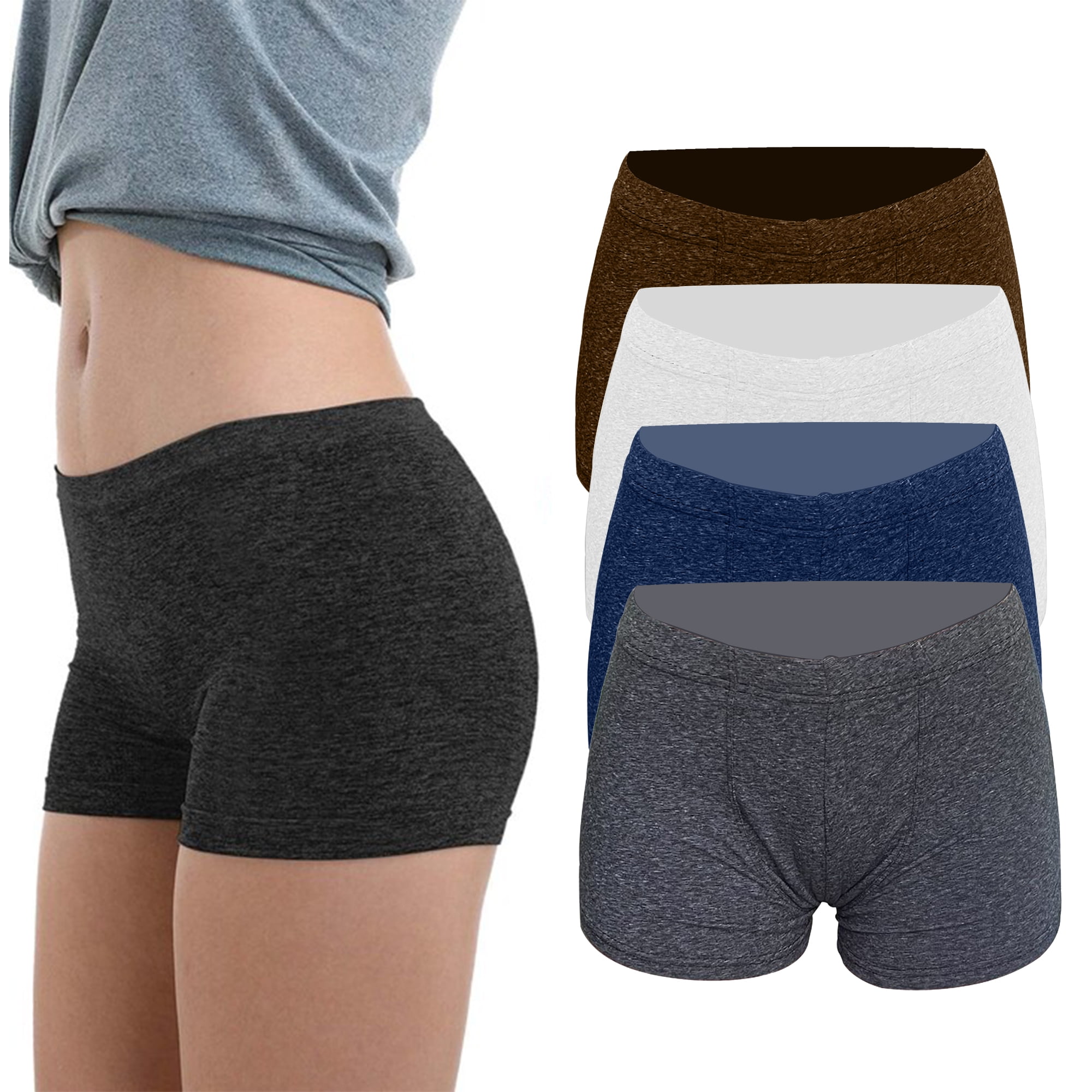 2 Pack Cute Boyshorts Underwear for women, Stretchy Fashionable Ladies  Panty, Low-rise Sexy Seamless Cotton Lace No-show boyshorts panties, Sporty High-quality Tagless Assorted underwear