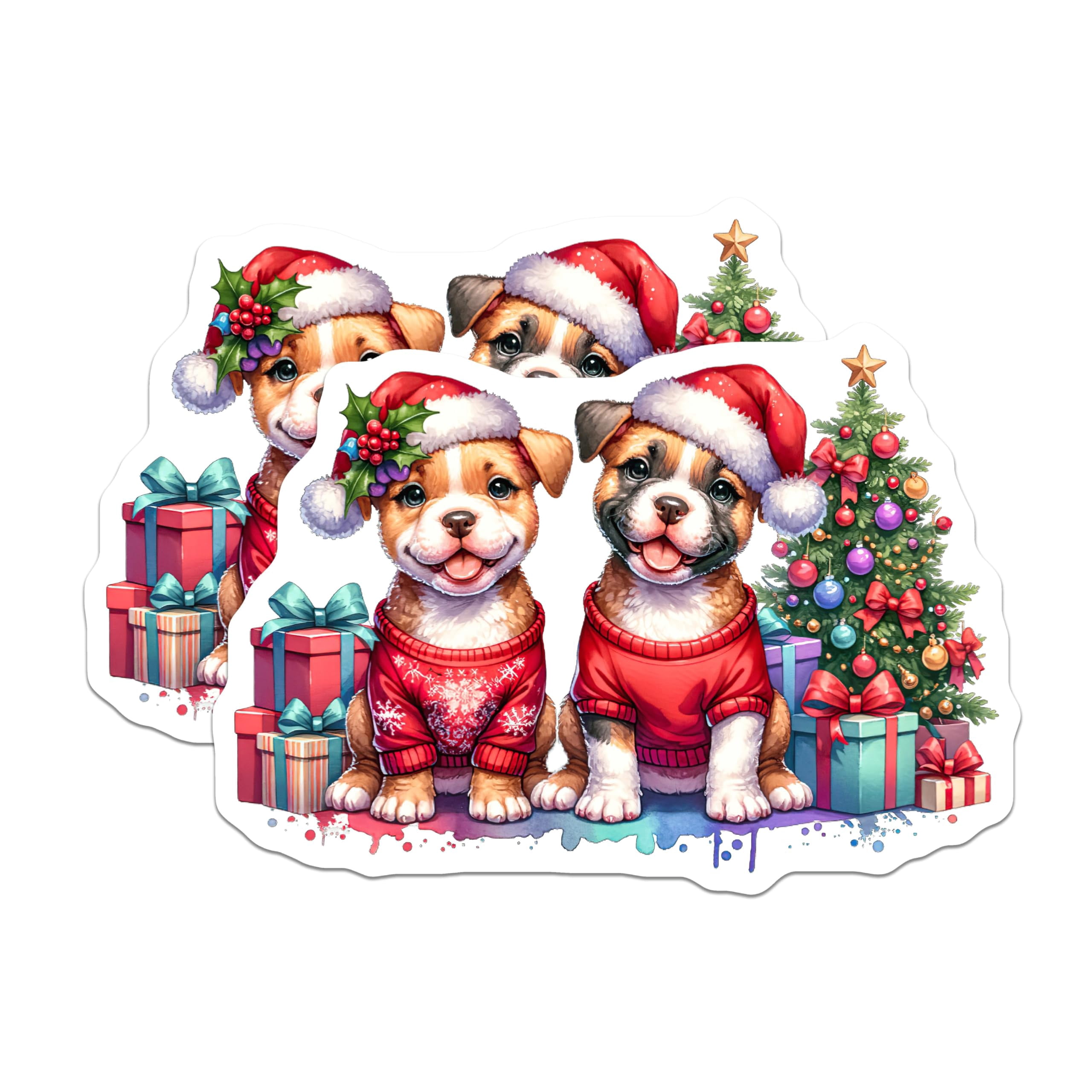 (2 Pack) Cute Christmas Puppies Magnets - Festive Holiday Dog Decor ...