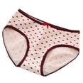 thumbnail image 1 of 2 Pack Cute Cotton Briefs for Women 2PCS Mid Waist Panties Bow Stretch Breathable Girls Panty (Large, Red), 1 of 3