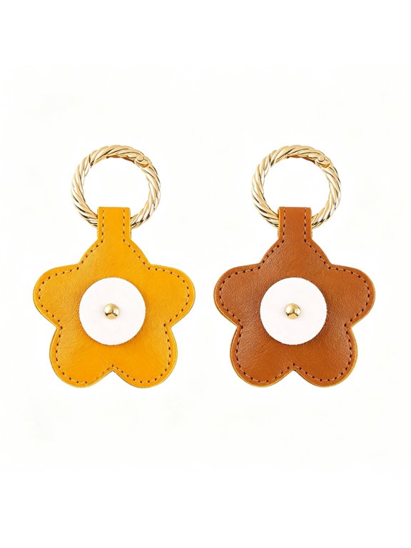 2 Pack Cute Flower Magnetic Leather Hat Clips, Universal Hat Hook Holders for Backpack Purse, Portable Travel Cap Buckle Set for All Types Hats