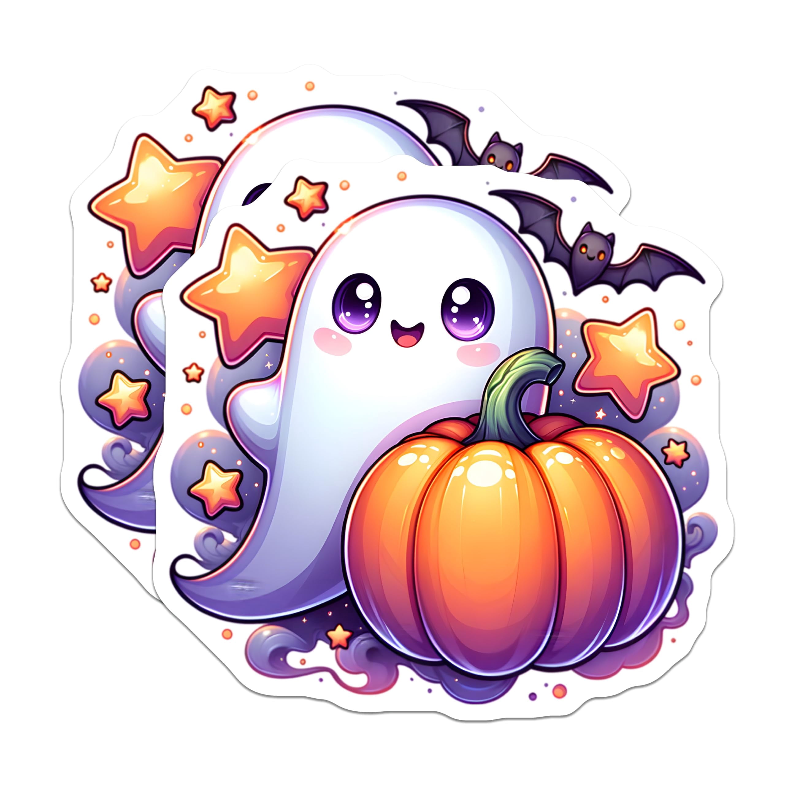 (2 Pack) Cute Ghost Halloween Magnets - Kawaii Pumpkin Bat Fridge Decor ...