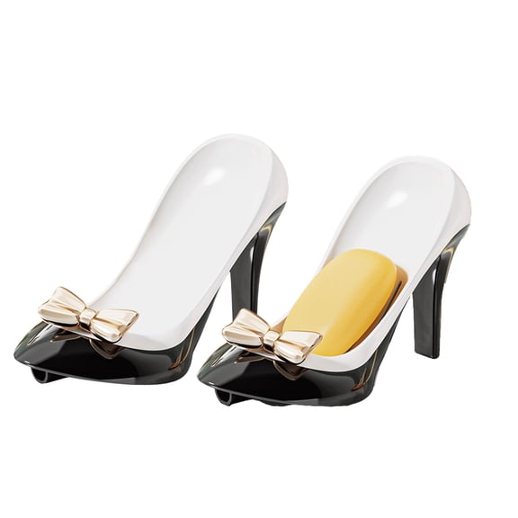 2 Pack Cute High Heels Plastic Soap Holders, Shower Foam Soap Holder Dish for Bar Soap Rack, Sponge Holder for Kitchen, Sink Hand Soap Holder for Bathroom,B