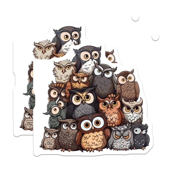 (2 Pack) Cute Owl Family Magnets - Cartoon Owl Magnet Set - Adorable Owl Art Magnets for Home Decor - 5" On Longest Side - for Cars, Refrigerators, Toolboxes, Lockers - Made in USA BMCS3060