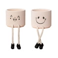 thumbnail image 1 of 2 Pack Cute Plant Pot 8.6*7.5 Cm Funny Gardening Ceramic Succulent Plant Pots with Drainage Hole Indoor Outdoor Flower Pot Decorative Unique Cactus Plant Lover Gift Planters, 1 of 8