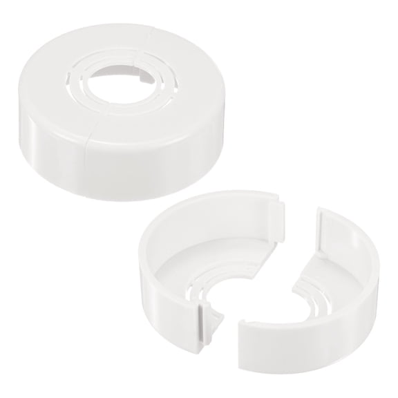 2-Pack Cuttable Wall Split Flange, for 0.8/1/1.2 Inch OD Pipe ABS Escutcheon Plate [0.8" Height,White]