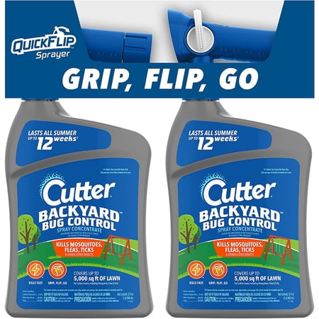 2 Pack Cutter Backyard Bug Control Spray Concentrate, 32 Oz