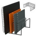 thumbnail image 1 of FVKRNYZ 2 Pack Cutting Board Organizer Metal Cutting Board Holder with 5 Slots Stable Cutting Board Rack Space Saving Baking Cookie Pan Sheets Cooling Racks Storage Stand, 1 of 8
