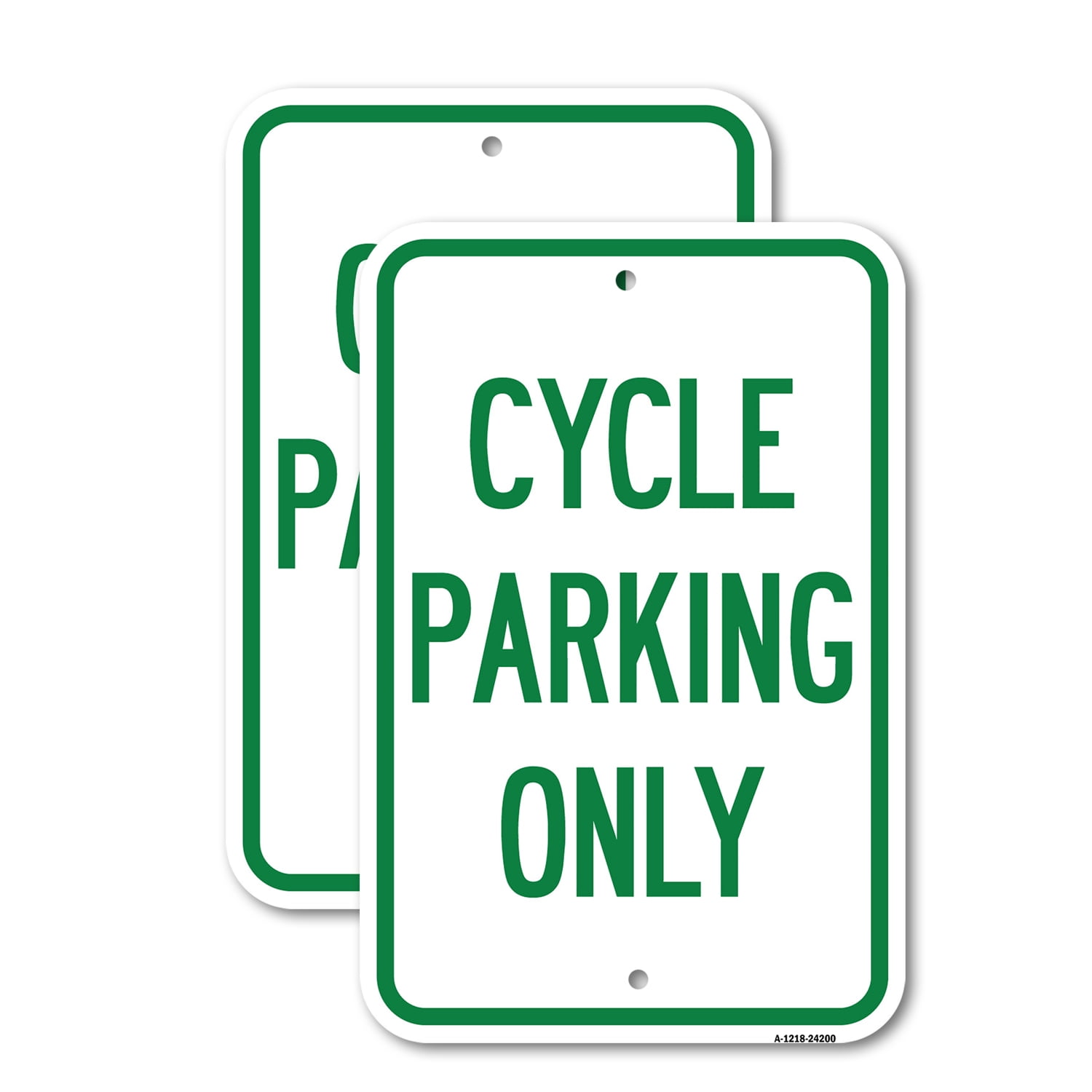 (2 Pack) Cycle Parking Only 12" X 18" HeavyGauge Aluminum Sign Rust Free Aluminum, Weather