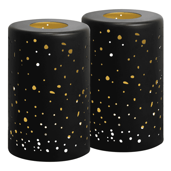 Cylinder Metal Lamp Shade  Set of 2 , SWAIFDEE  Small Pendent Lampshade Replacement with 1-5/8 Inch Fitter Opening, Sky Stars Design