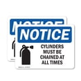 thumbnail image 1 of (2 Pack) Cylinders Must Be Chained At All Times OSHA Notice Sign, 1 of 7