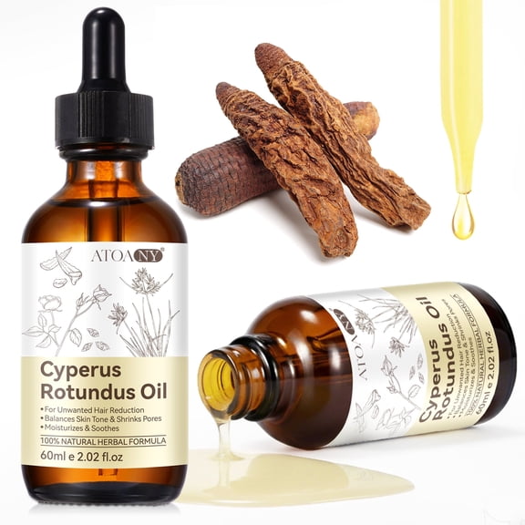 2-Pack Cyperus Rotundus Oil, 100% Natural Cyperus Rotundus Oil for Hair Removal, Reduced Unwanted Hair in a Safe & Gentle Way, 2.02 fl.oz