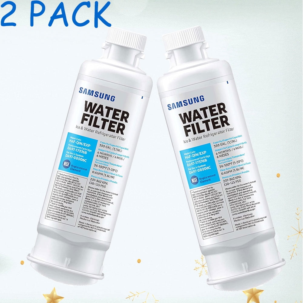 2 Pack DA9717376B, DA9708006C, HAFQIN, HAFQIN/EXP Replacement Refrigerator Water Filter