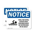 thumbnail image 1 of (2 Pack) DANGER Pool For Hotel Guests Only Children OSHA Notice Sign, 1 of 7