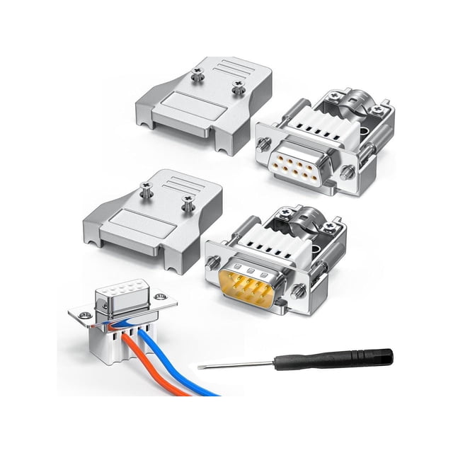 2 Pack DB9 Serial Adapters with Metal shell Breakout Board Solder-Free ...