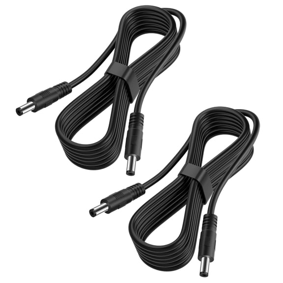 2-Pack DC Power Cable Male to Male Power Adapter DC Extension Cord 5.5mm x 2.1mm,12v Power Extension Cable for Security Cera,LED Strip,5v 9v 24v 12 Volt Plug Supply Wire DC5521 Jack Cable 3FT 6FT