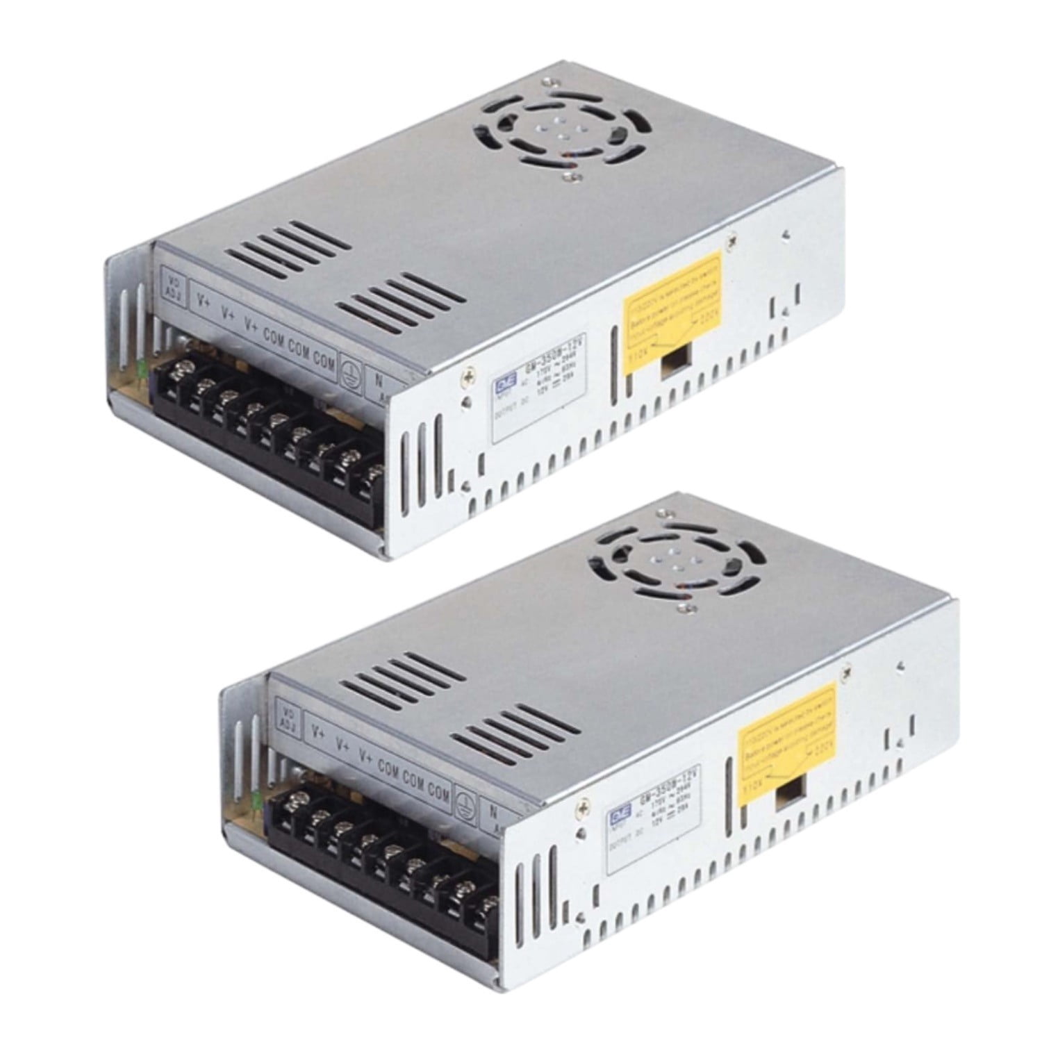 2 Pack DC12V 30A LED Driver Power Adapter Converter (AC to DC) - Overload, Over Voltage, Short Circuit Protection - Built-in EMI Filter for LED Strip Lights