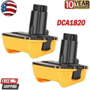 2 Pack DCA1820 Adapter Compatible with 18v to 20v Adapter, Compatible with 20V Max Battery DCB203 to 18V XRP NiCad NiMh Battery DC9096